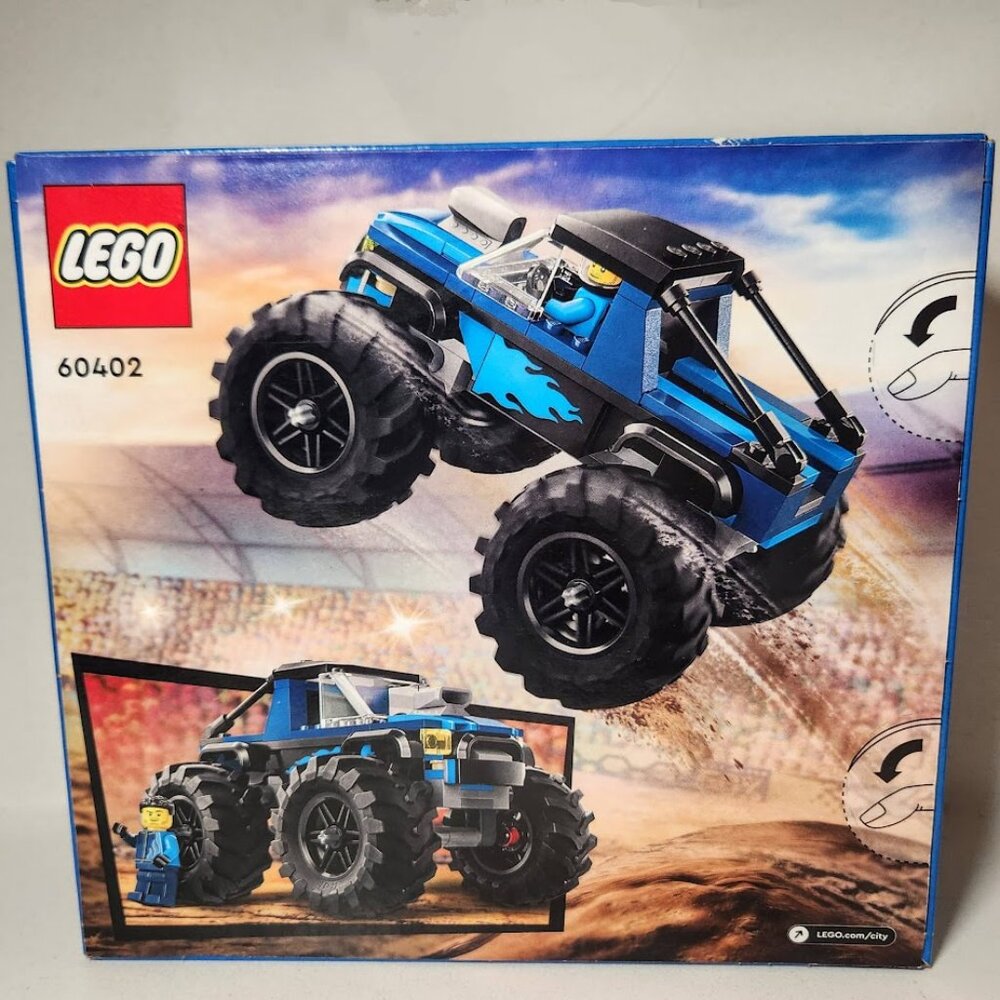 NEW LEGO CITY BLUE MONSTER TRUCK Off Road Car 60402 with Minifigure Driver  148 - Picture 9 of 10
